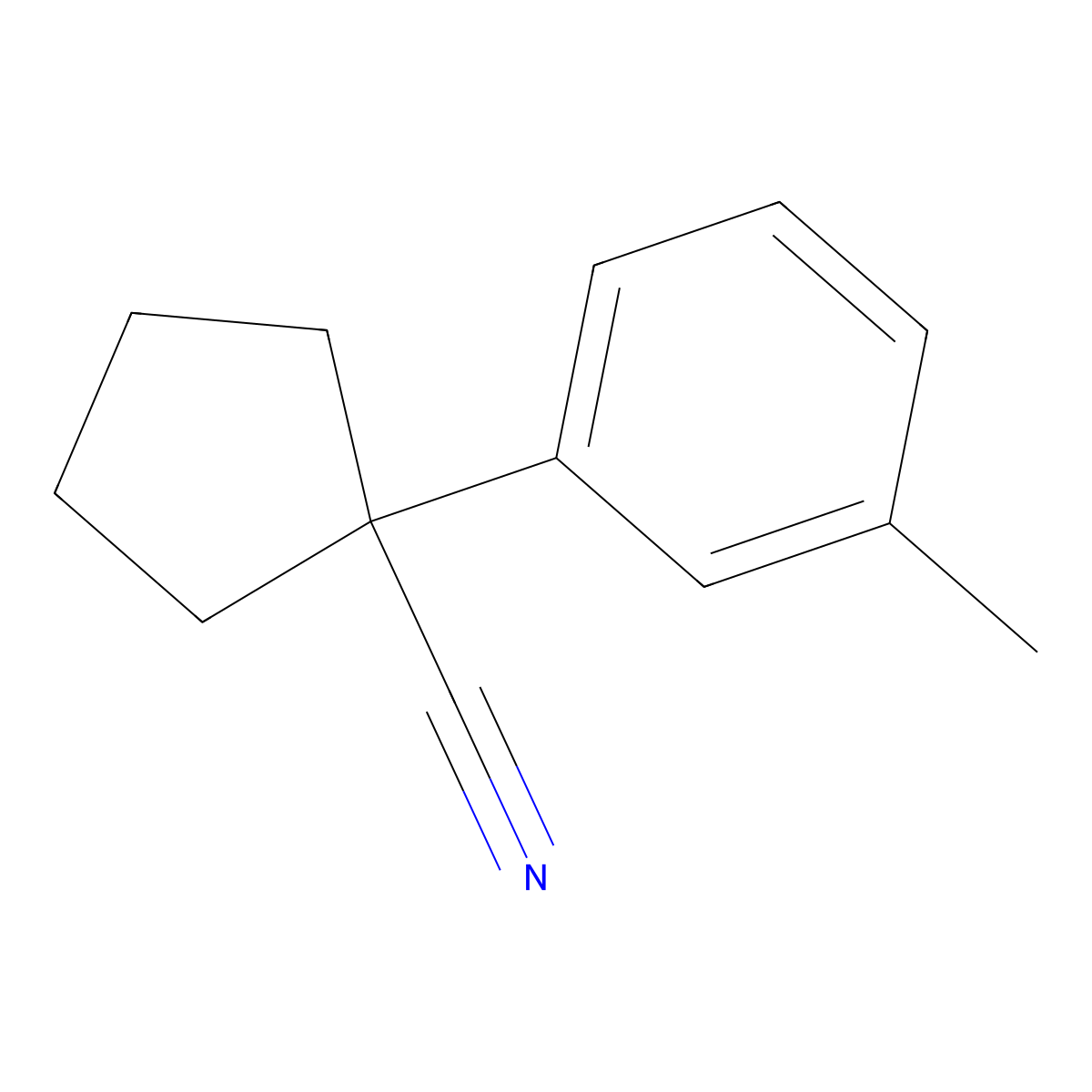 1-(3-Methylphenyl)cyclopentane-1-carbonitrile molecular structure, CAS 156086-42-9