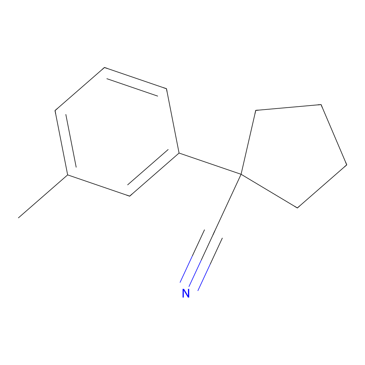 1-(3-Methylphenyl)cyclopentane-1-carbonitrile molecular structure, CAS 156086-42-9