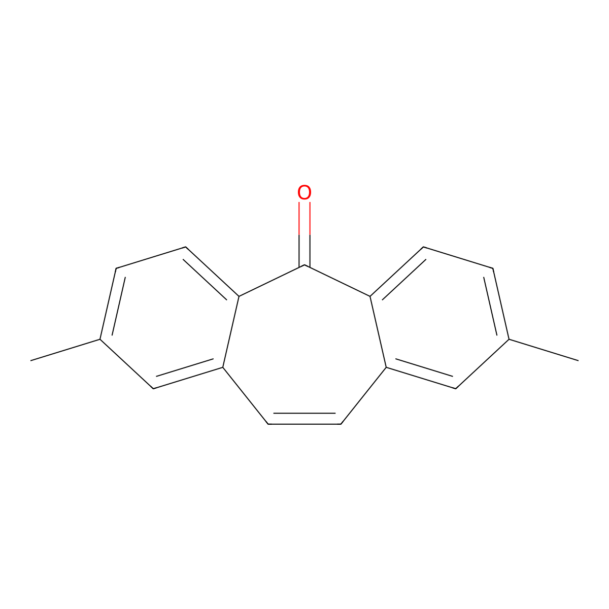 2,8-dimethyl-5H-dibenzo[a,d][7]annulen-5-one molecular structure, CAS 156086-78-1
