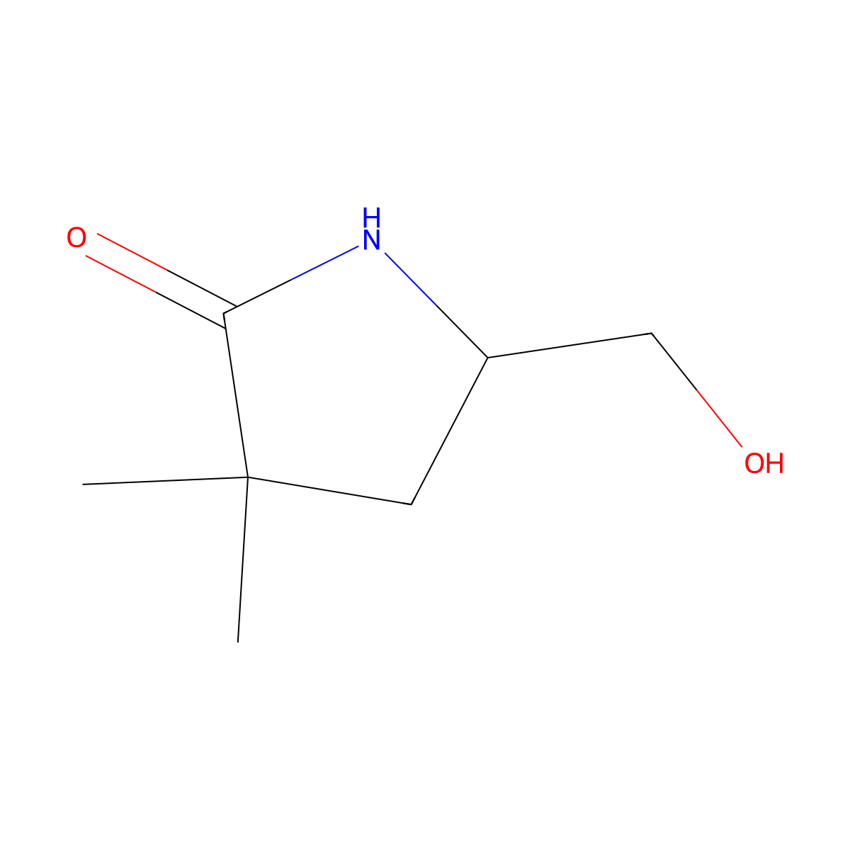(S)-5-(Hydroxymethyl)-3,3-dimethylpyrrolidin-2-one molecular structure, CAS 156088-46-9