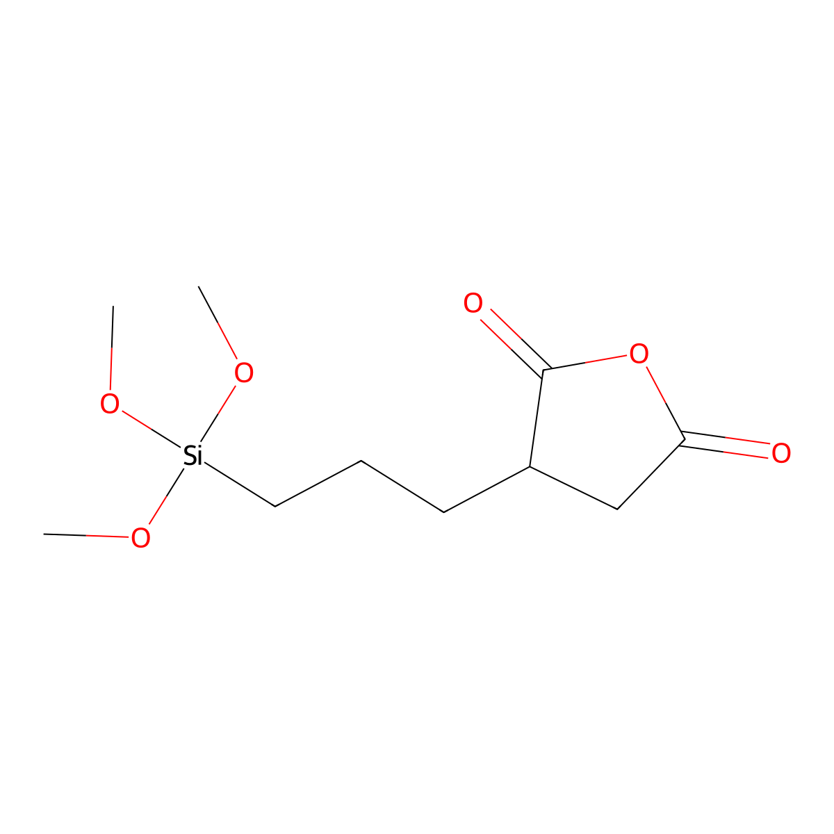 2,5-Furandione, dihydro-3-[3-(trimethoxysilyl)propyl]- molecular structure, CAS 156088-53-8