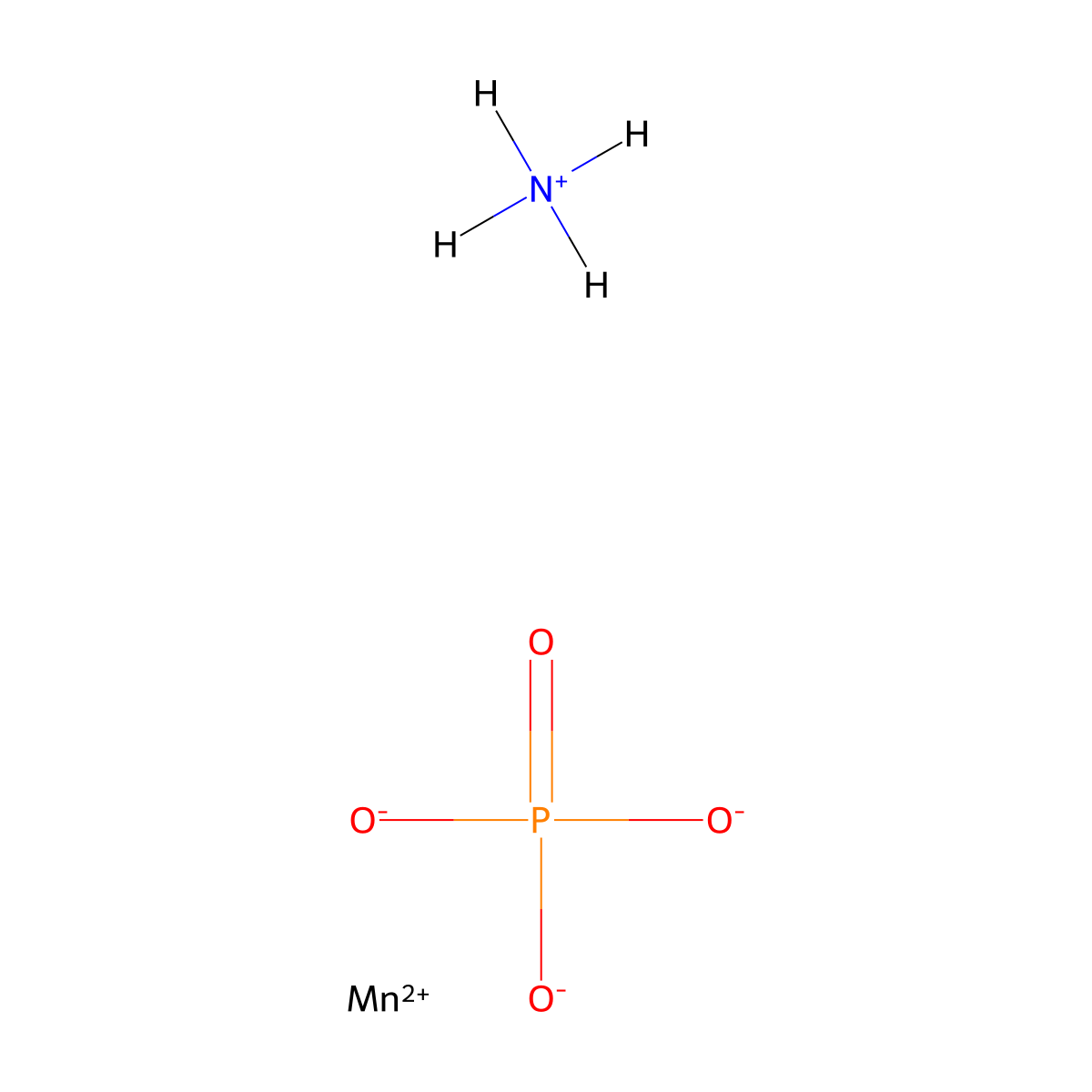 Phosphoric acid, ammonium manganese(2+) salt (1:1:1) molecular structure, CAS 15609-81-1