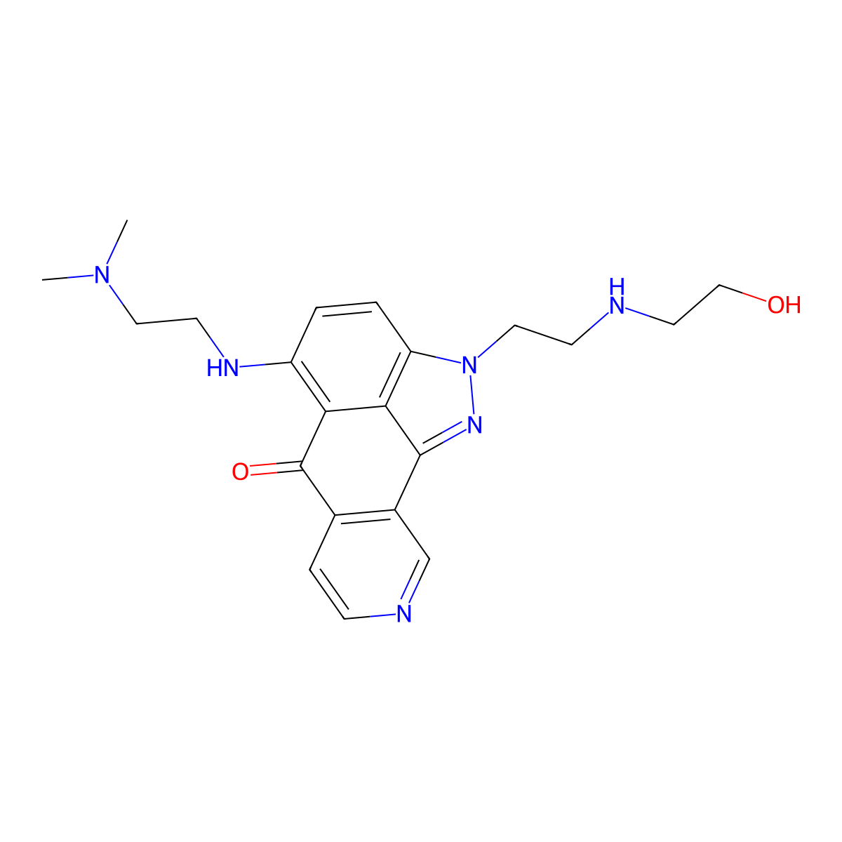 Topixantrone molecular structure, CAS 156090-18-5