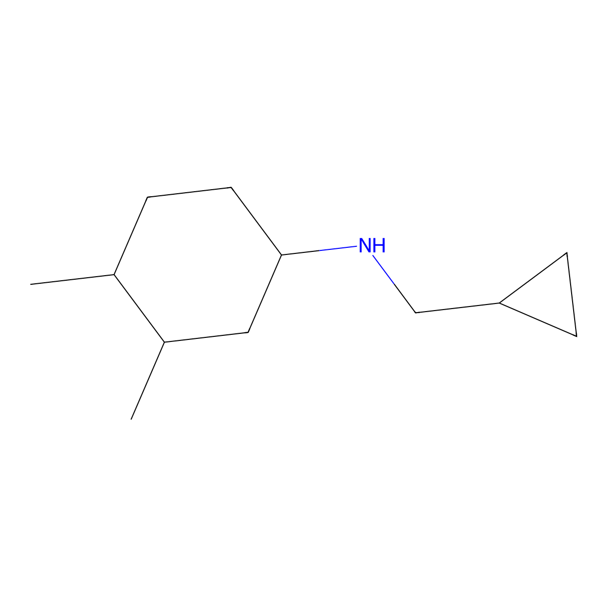 N-(cyclopropylmethyl)-3,4-dimethylcyclohexan-1-amine molecular structure, CAS 1560930-76-8