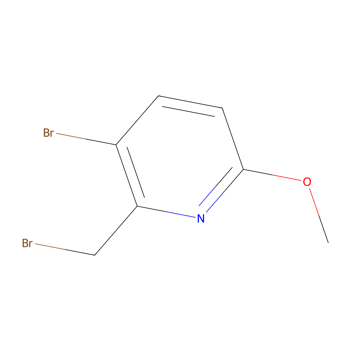 3-Bromo-2-(bromomethyl)-6-methoxypyridine molecular structure, CAS 156094-64-3