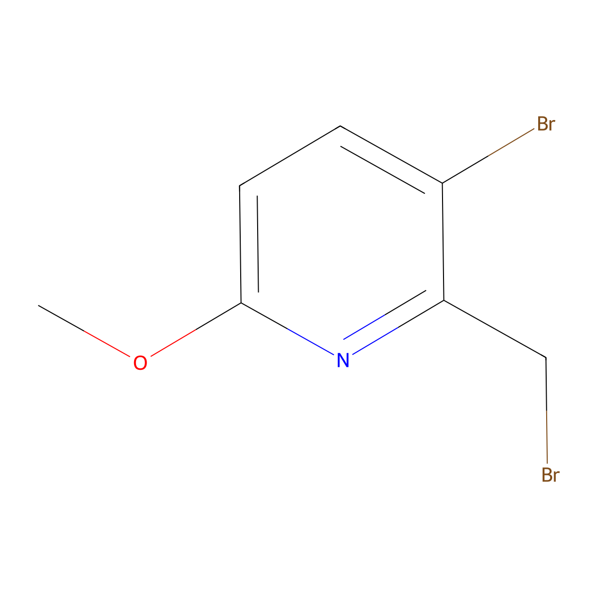 3-Bromo-2-(bromomethyl)-6-methoxypyridine molecular structure, CAS 156094-64-3