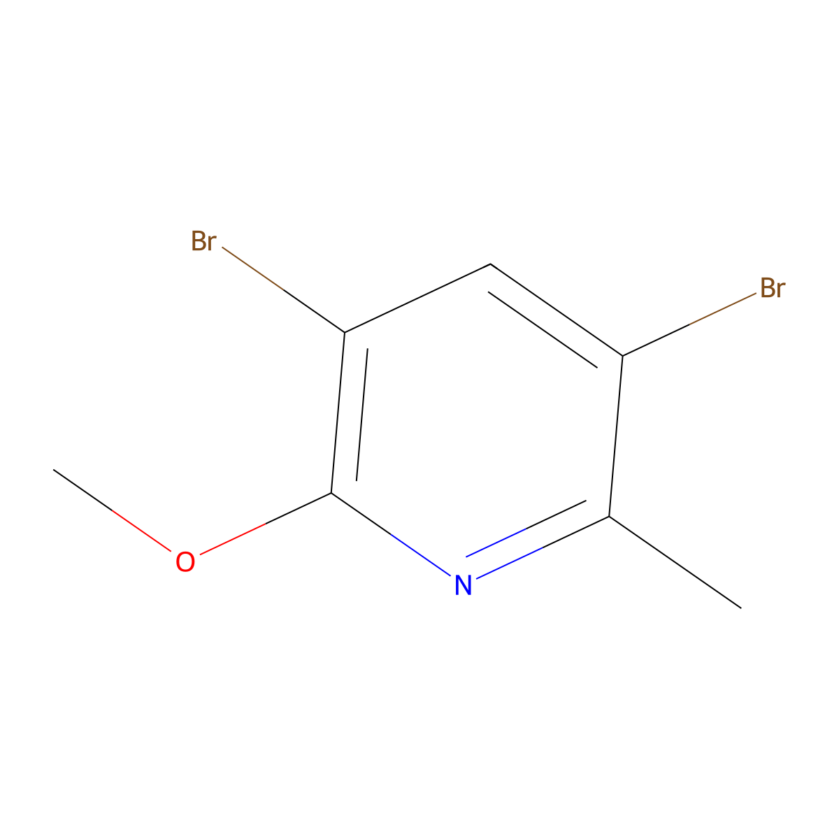3,5-Dibromo-2-methoxy-6-methylpyridine molecular structure, CAS 156094-65-4