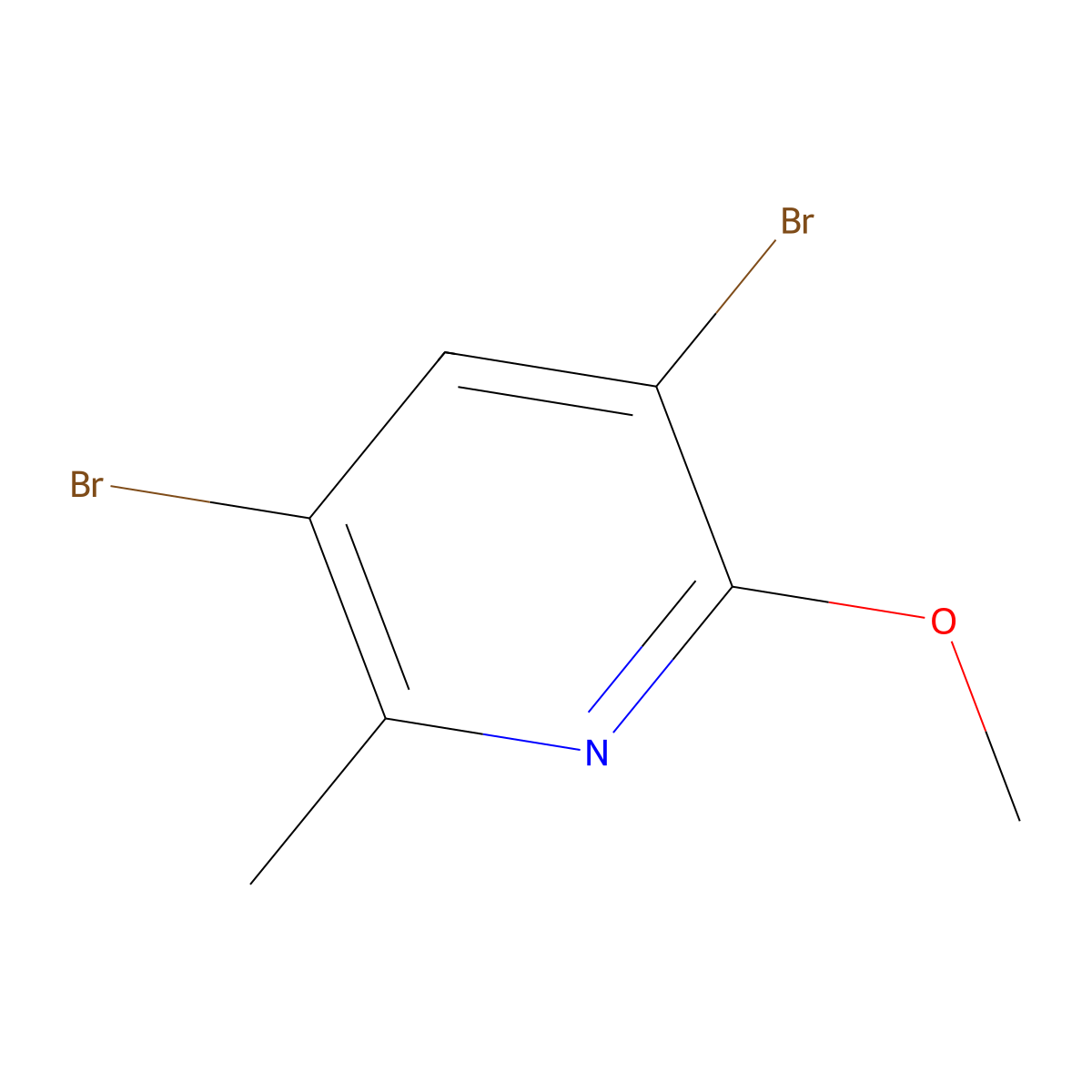 3,5-Dibromo-2-methoxy-6-methylpyridine molecular structure, CAS 156094-65-4