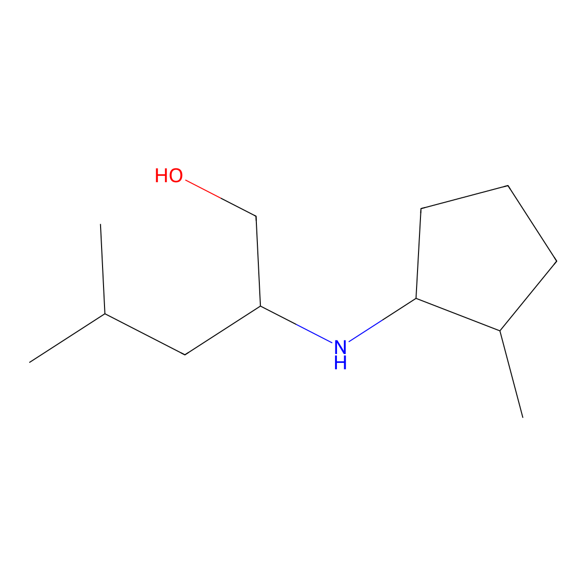 4-Methyl-2-[(2-methylcyclopentyl)amino]pentan-1-ol molecular structure, CAS 1560943-30-7