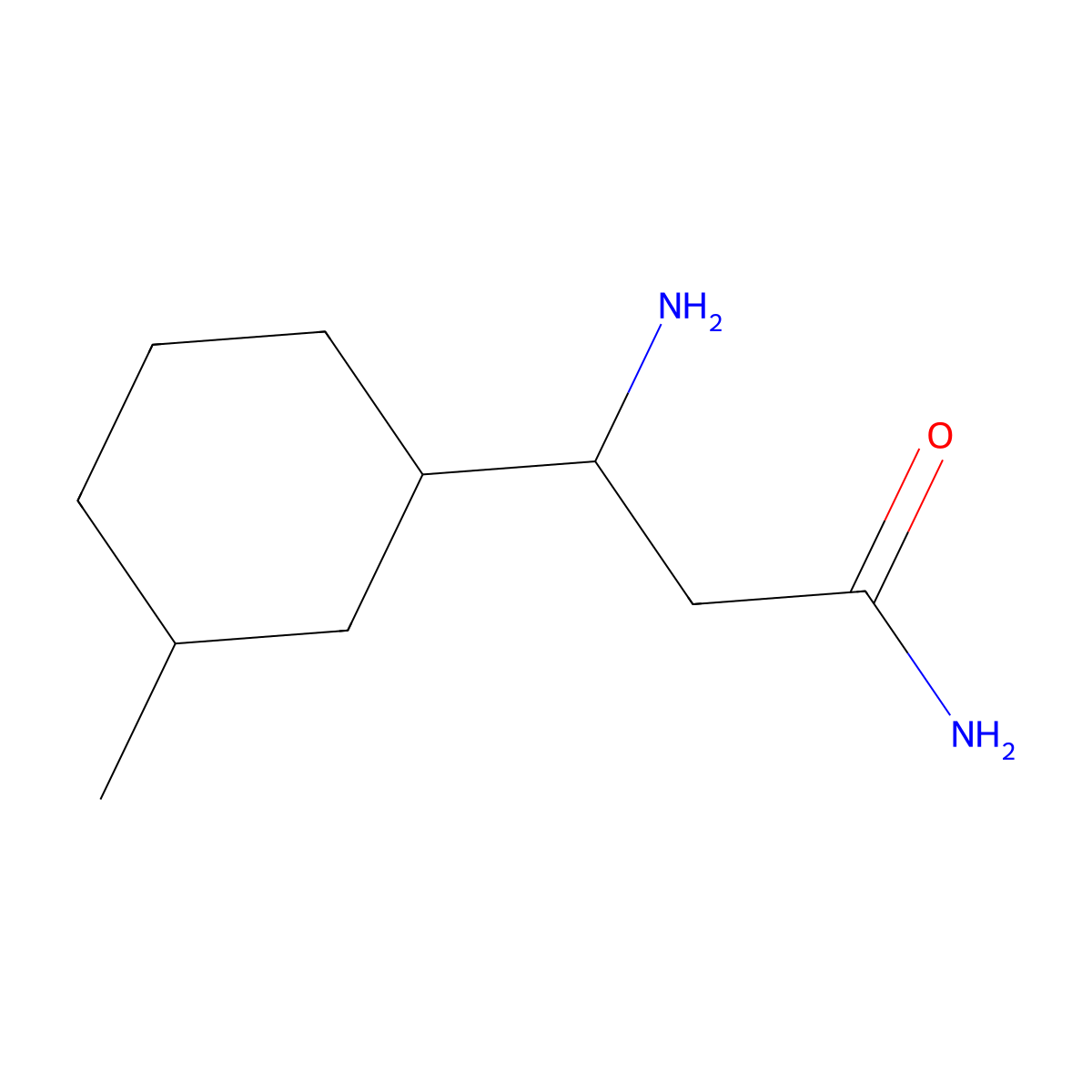 3-Amino-3-(3-methylcyclohexyl)propanamide molecular structure, CAS 1560987-92-9