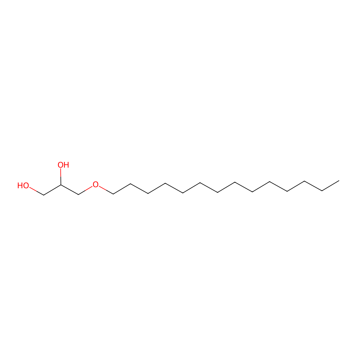 3-(Tetradecyloxy)-1,2-propanediol molecular structure, CAS 1561-06-4