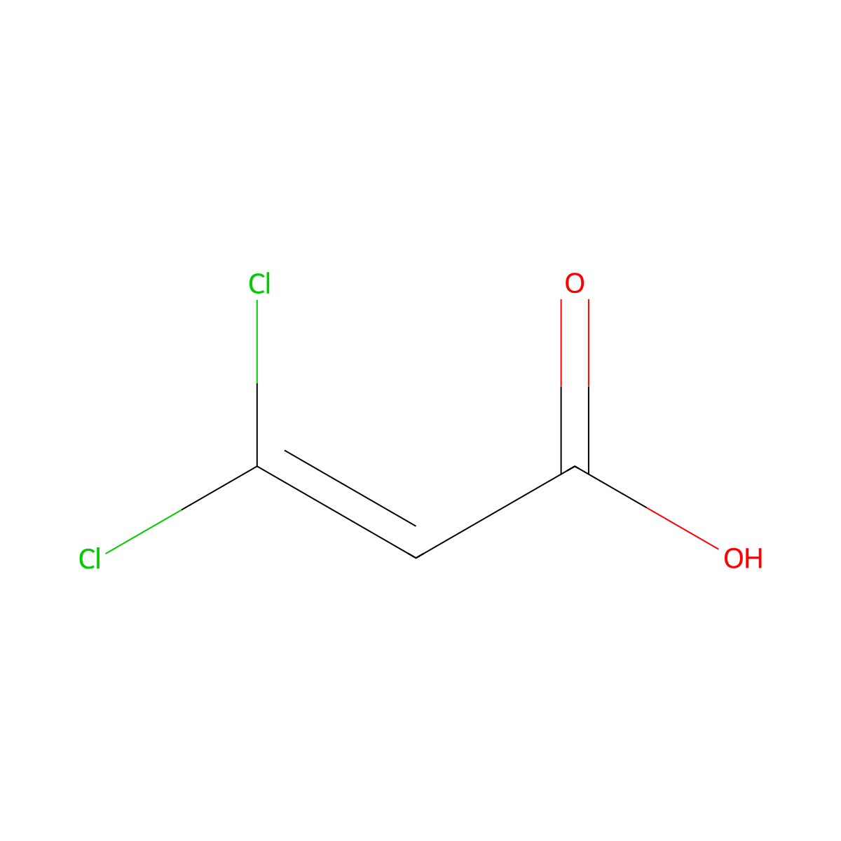 3,3-Dichloropropenoic acid molecular structure, CAS 1561-20-2