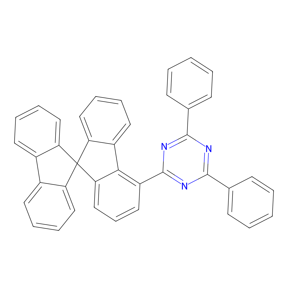 2-(9,9'-Spirobi[fluoren]-4-yl)-4,6-diphenyl-1,3,5-triazine molecular structure, CAS 1561044-71-0