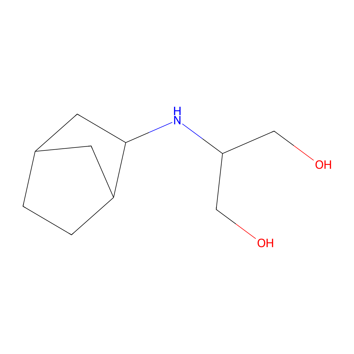 2-({Bicyclo[2.2.1]heptan-2-yl}amino)propane-1,3-diol molecular structure, CAS 1561127-06-7