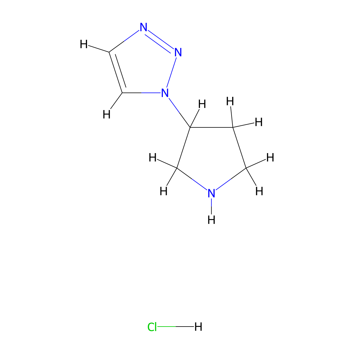 1-(pyrrolidin-3-yl)-1H-1,2,3-triazole hydrochloride molecular structure, CAS 156113-53-0