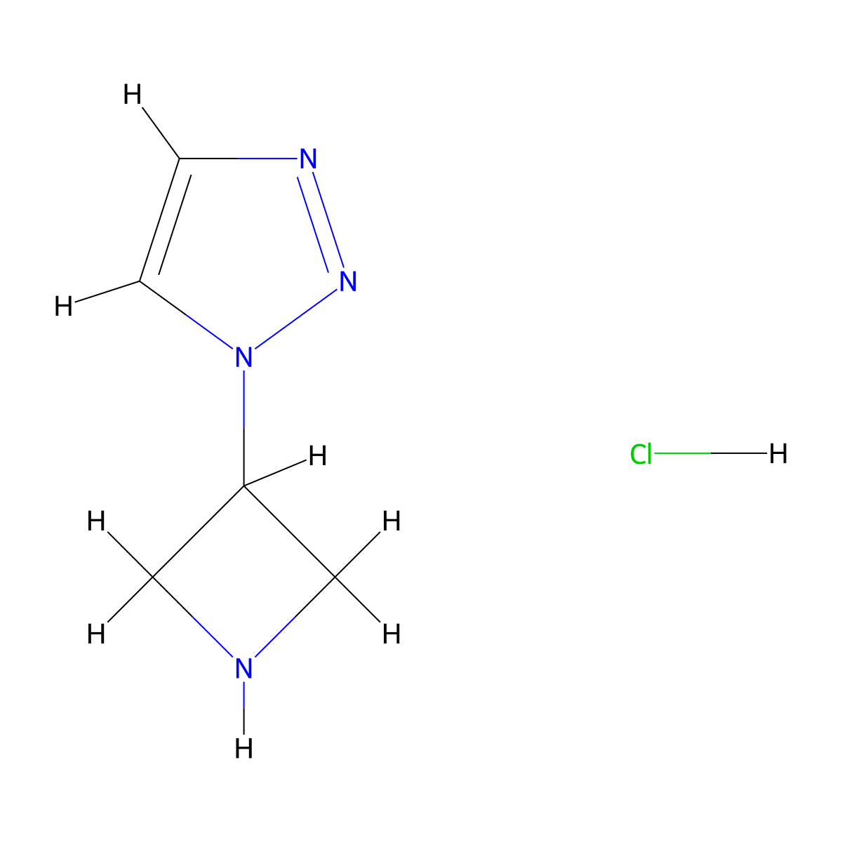 1-(azetidin-3-yl)-1H-1,2,3-triazole hydrochloride molecular structure, CAS 156113-60-9