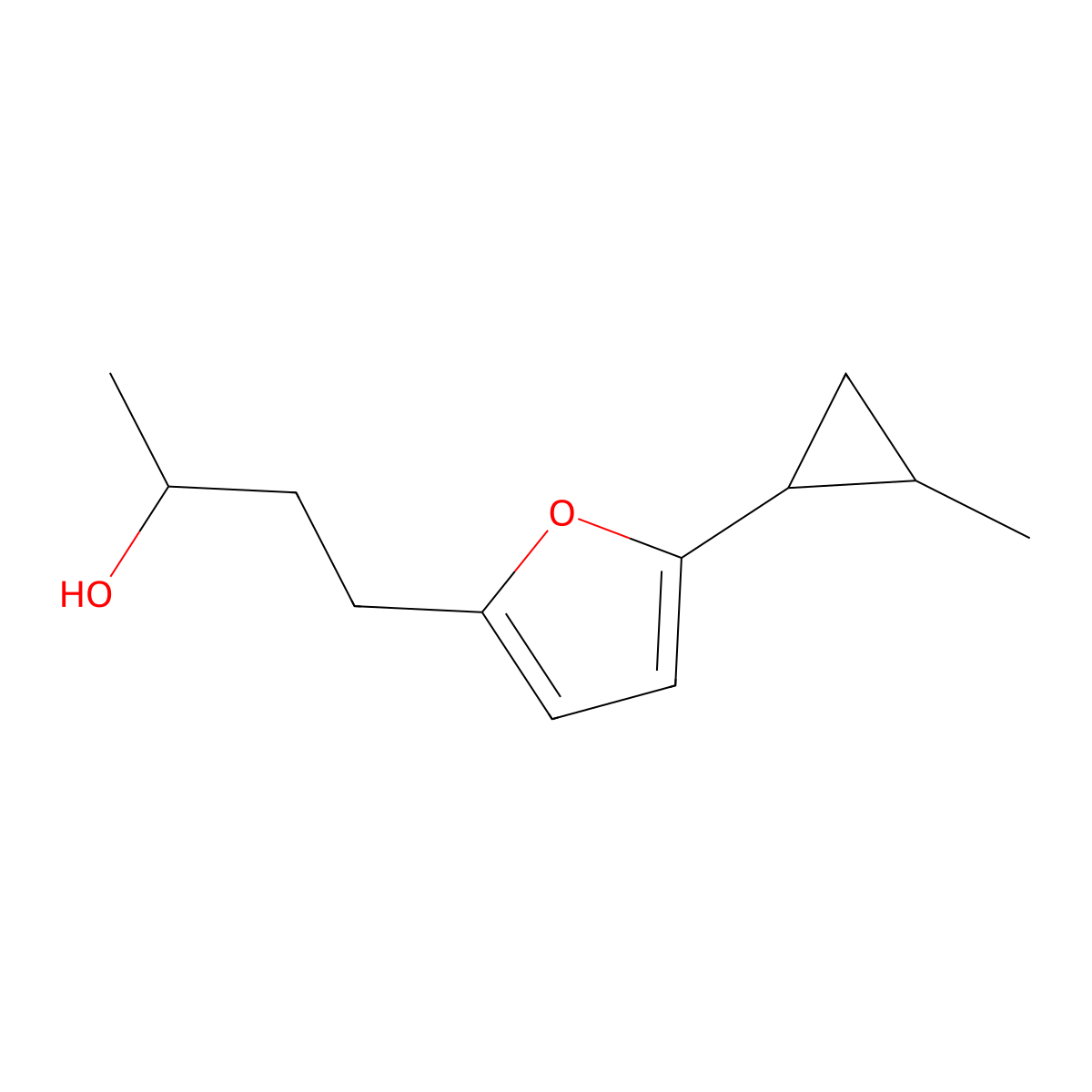 4-(5-(2-Methylcyclopropyl)furan-2-yl)butan-2-ol molecular structure, CAS 1561131-53-0