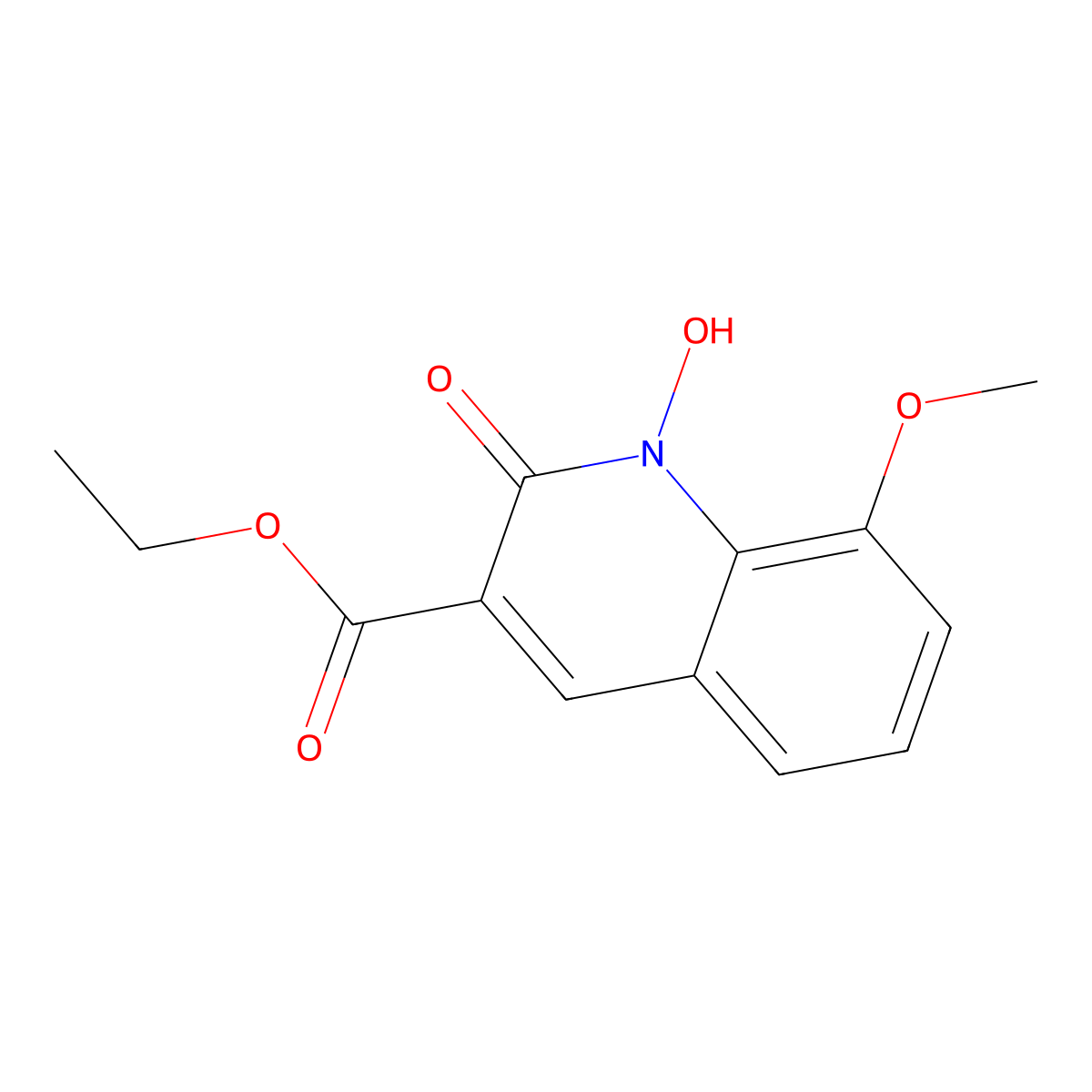 Ethyl 1-hydroxy-8-methoxy-2-oxo-1,2-dihydroquinoline-3-carboxylate molecular structure, CAS 1561139-27-2