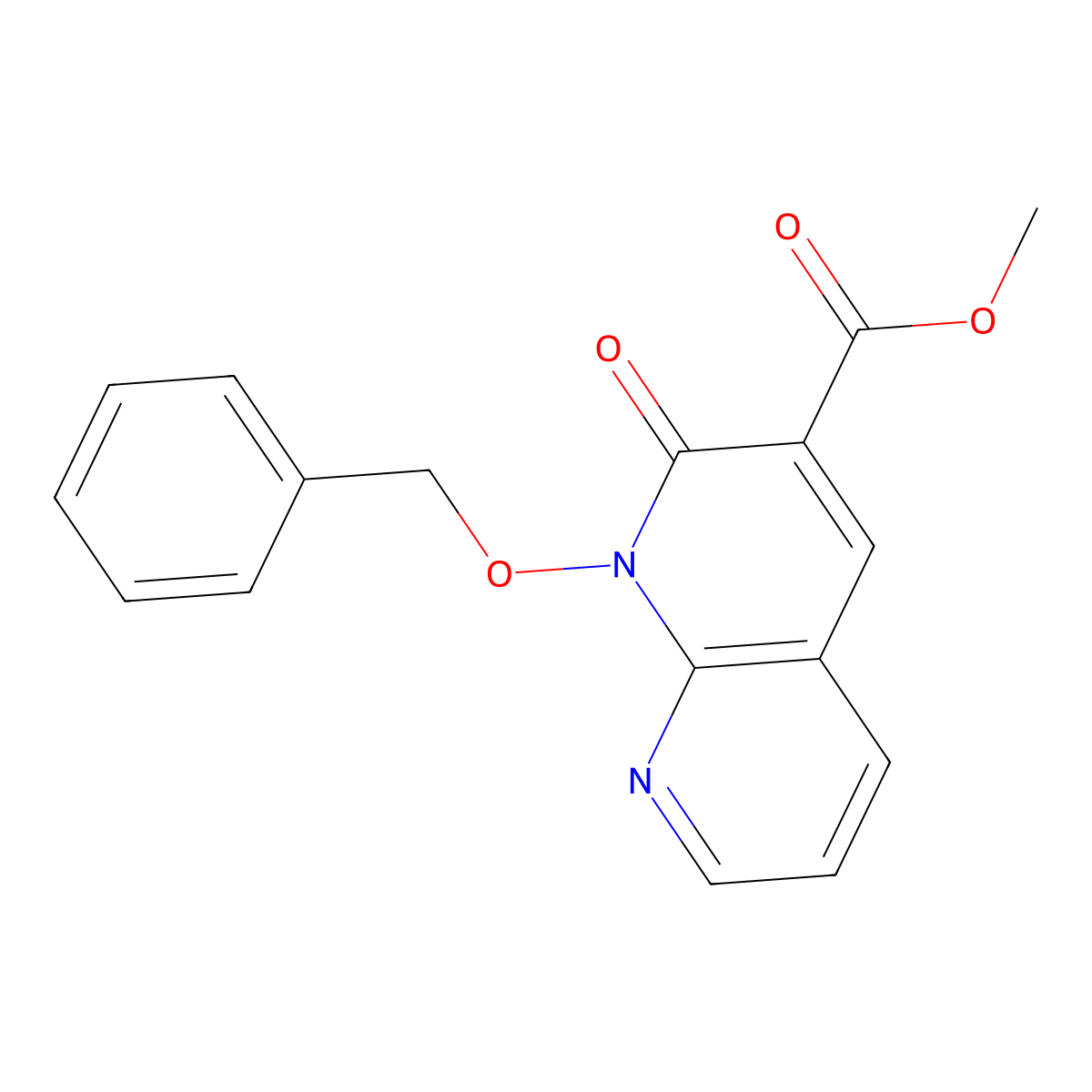 Methyl 1-(benzyloxy)-2-oxo-1,2-dihydro-1,8-naphthyridine-3-carboxylate molecular structure, CAS 1561139-69-2