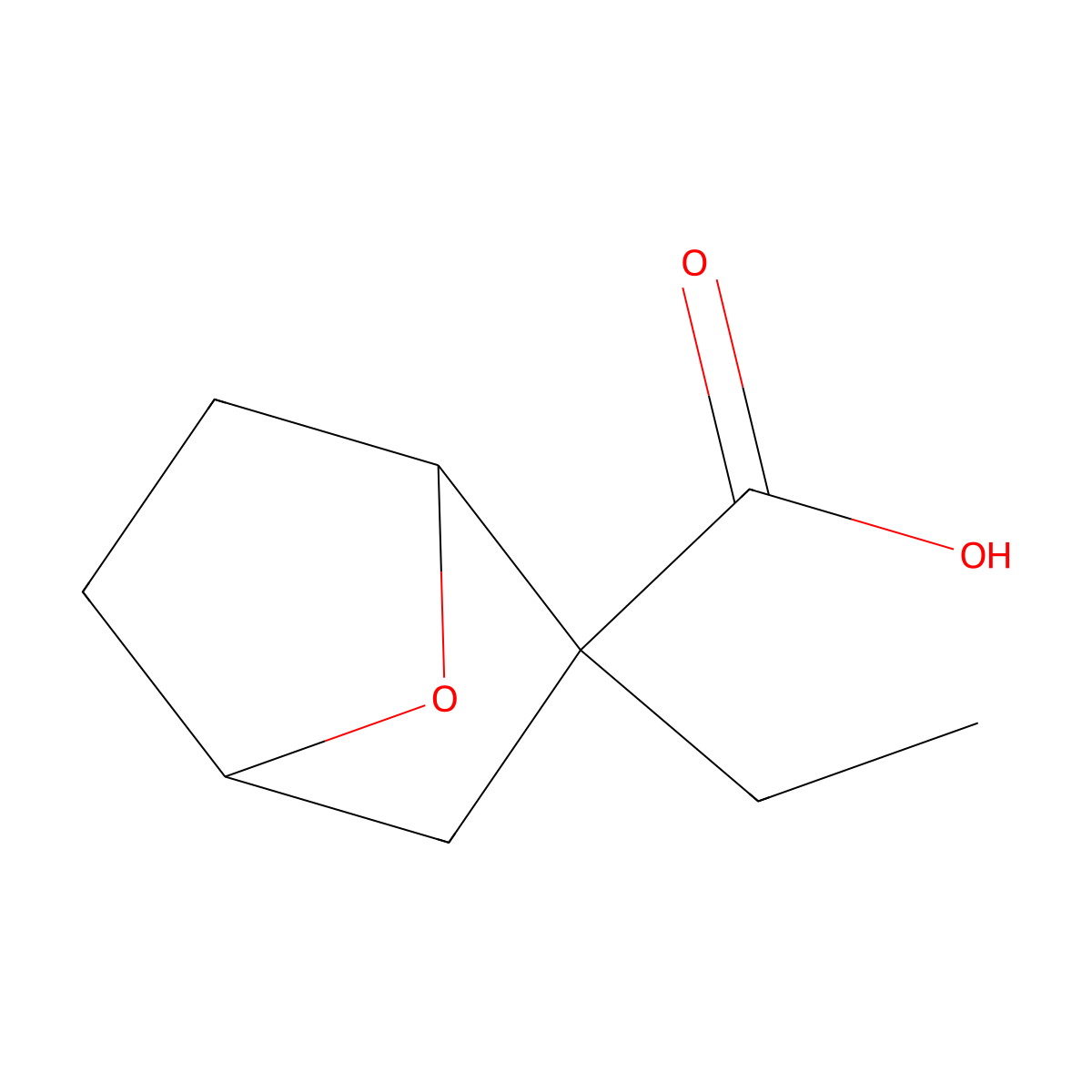 2-Ethyl-7-oxabicyclo[2.2.1]heptane-2-carboxylic acid molecular structure, CAS 1561164-75-7