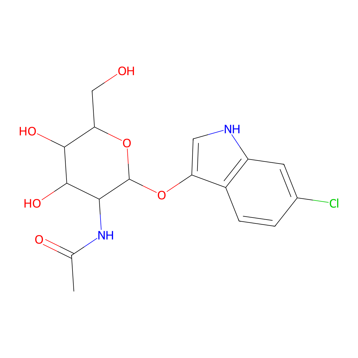 6-Chloro-3-indolyl N-acetyl-beta-D-glucosaminide molecular structure, CAS 156117-44-1