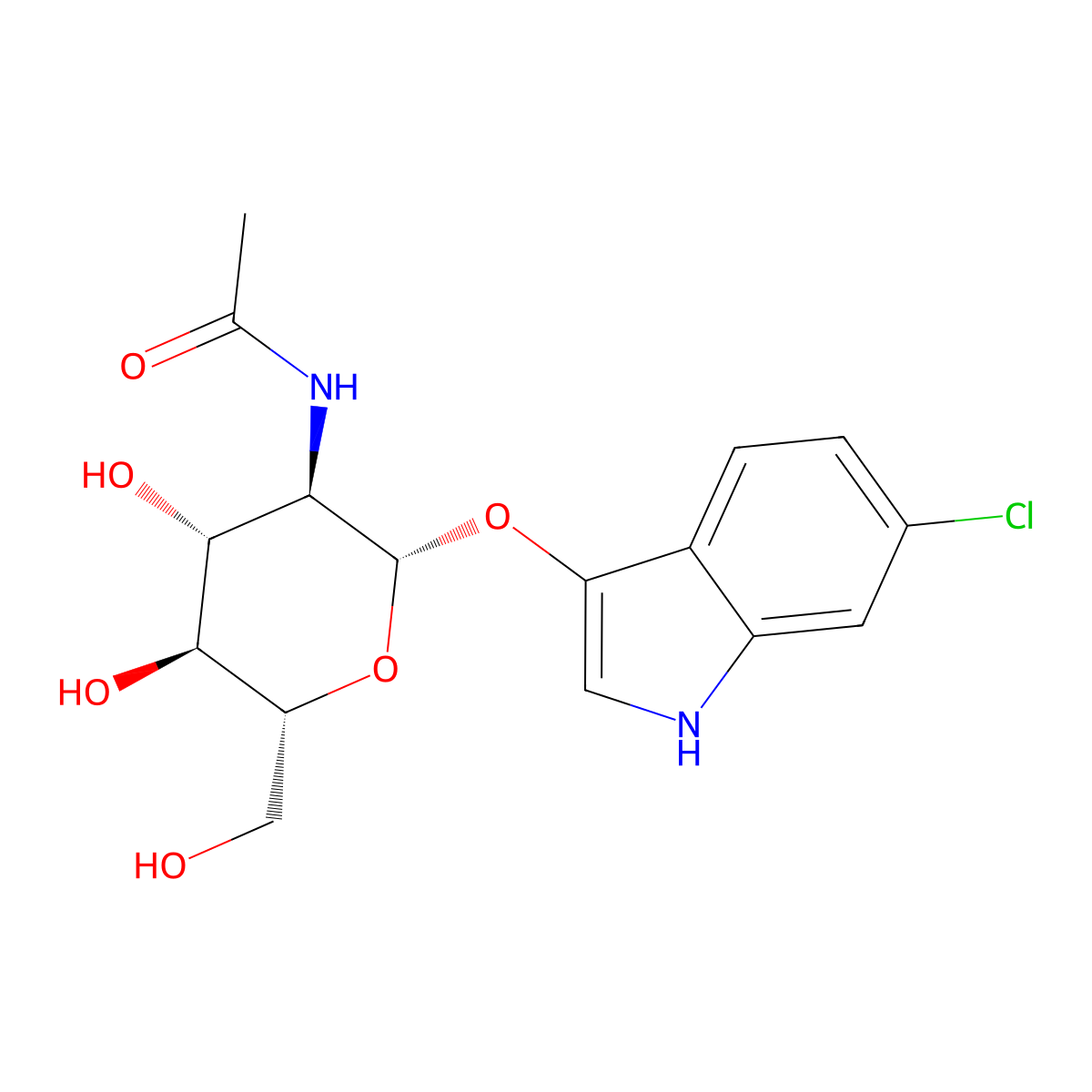 6-Chloro-3-indolyl N-acetyl-beta-D-glucosaminide molecular structure, CAS 156117-44-1