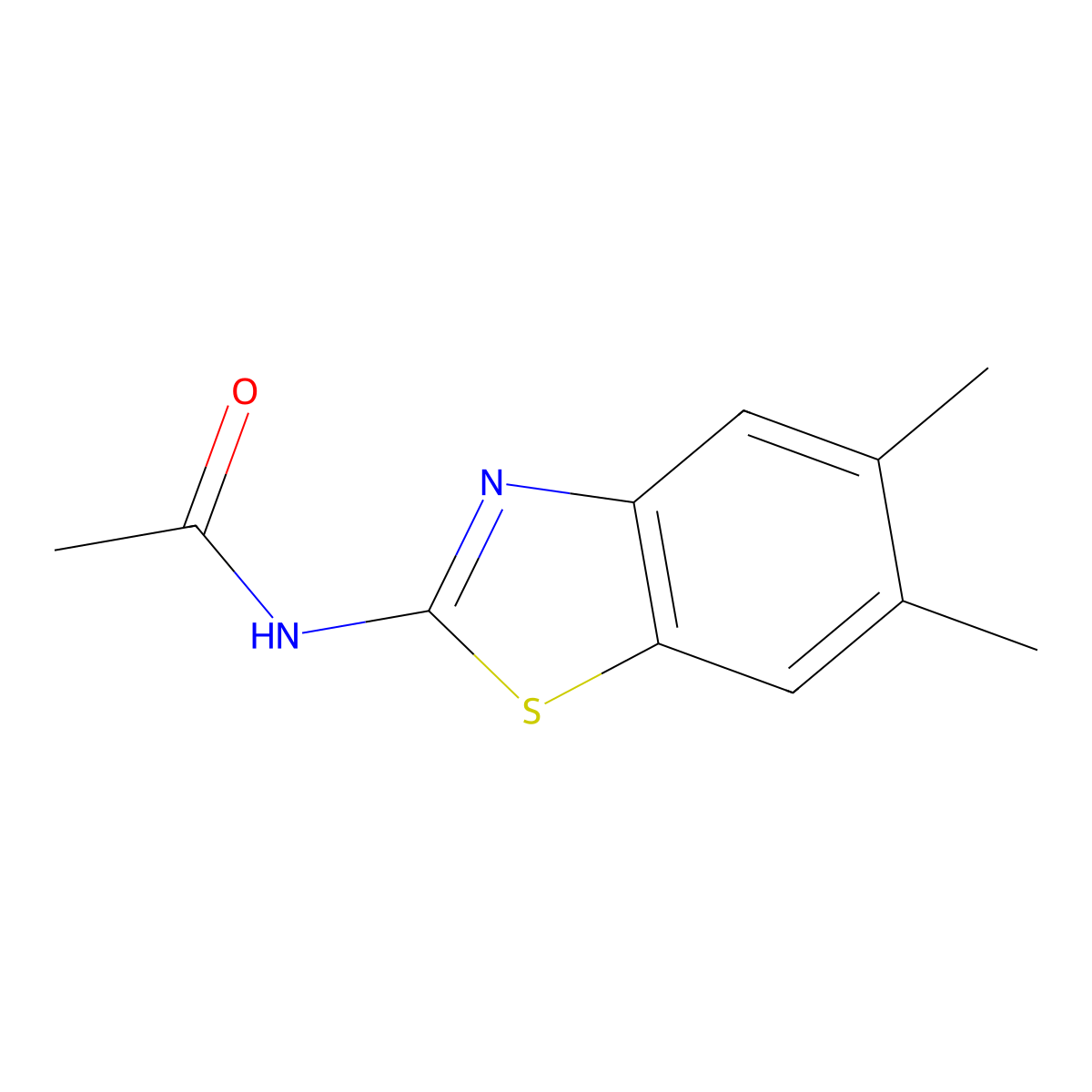 N-(5,6-dimethyl-1,3-benzothiazol-2-yl)acetamide molecular structure, CAS 156118-83-1