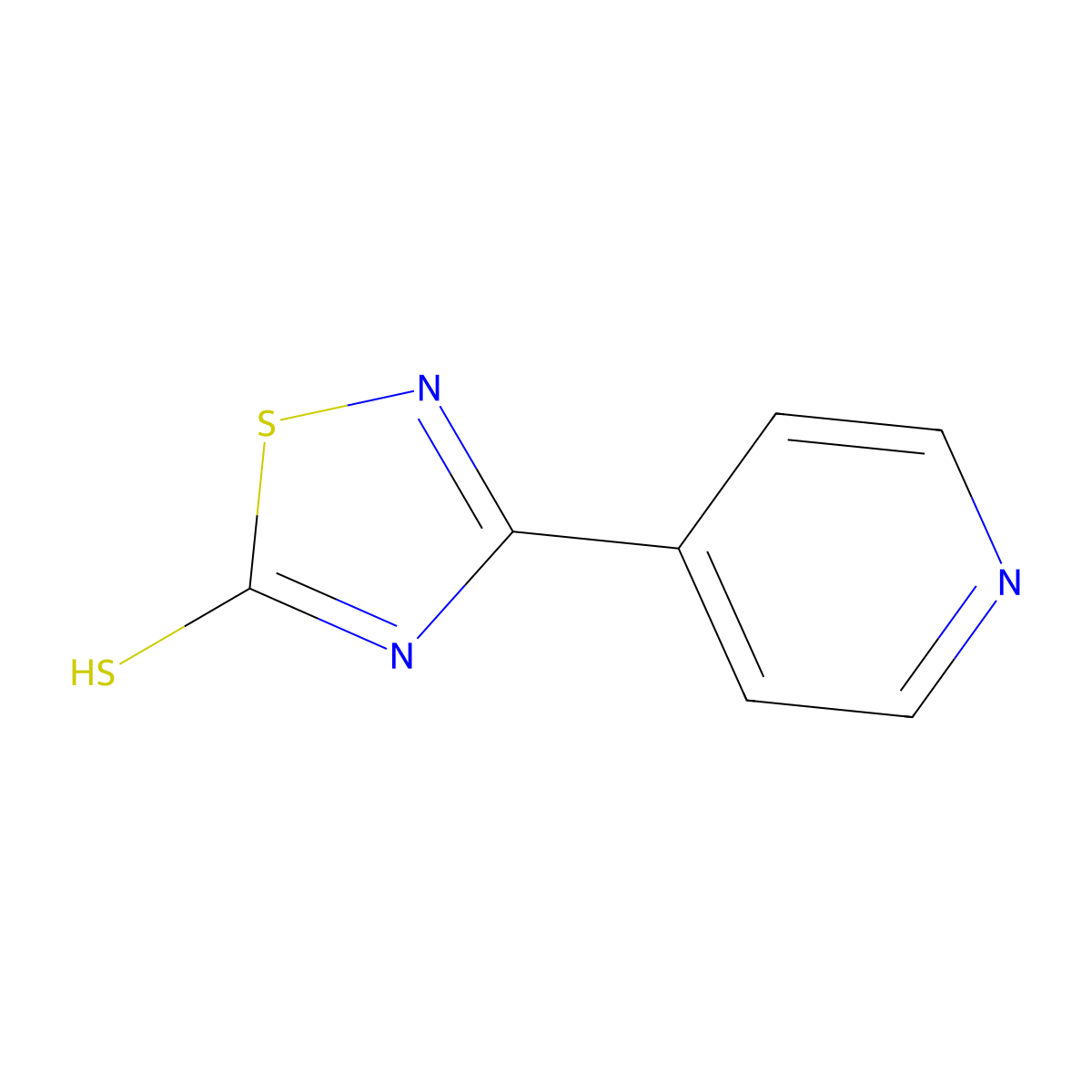 3-(4-Pyridyl)-1,2,4-thiadiazole-5-thiol molecular structure, CAS 156122-19-9