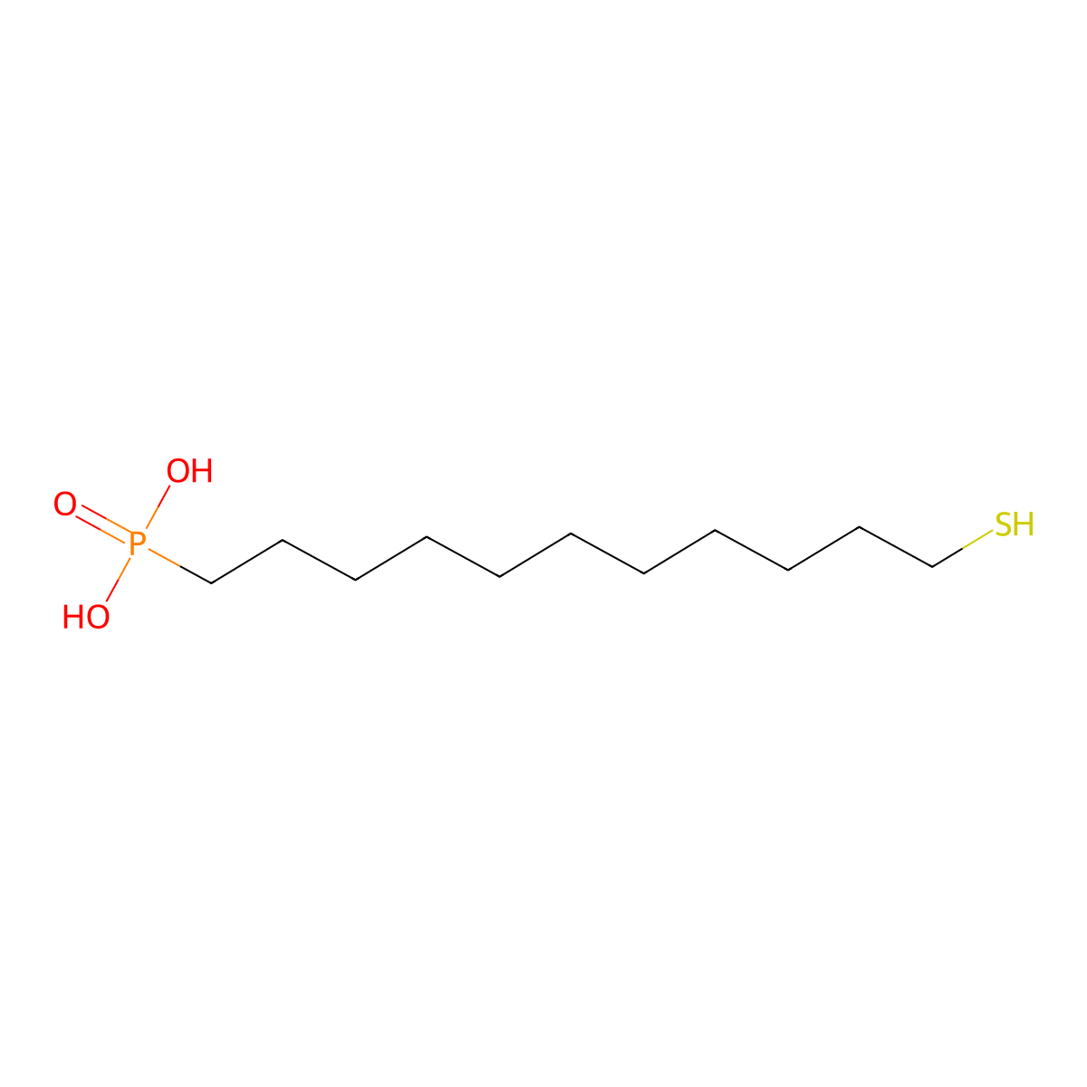 (11-Sulfanylundecyl)phosphonic acid molecular structure, CAS 156125-36-9