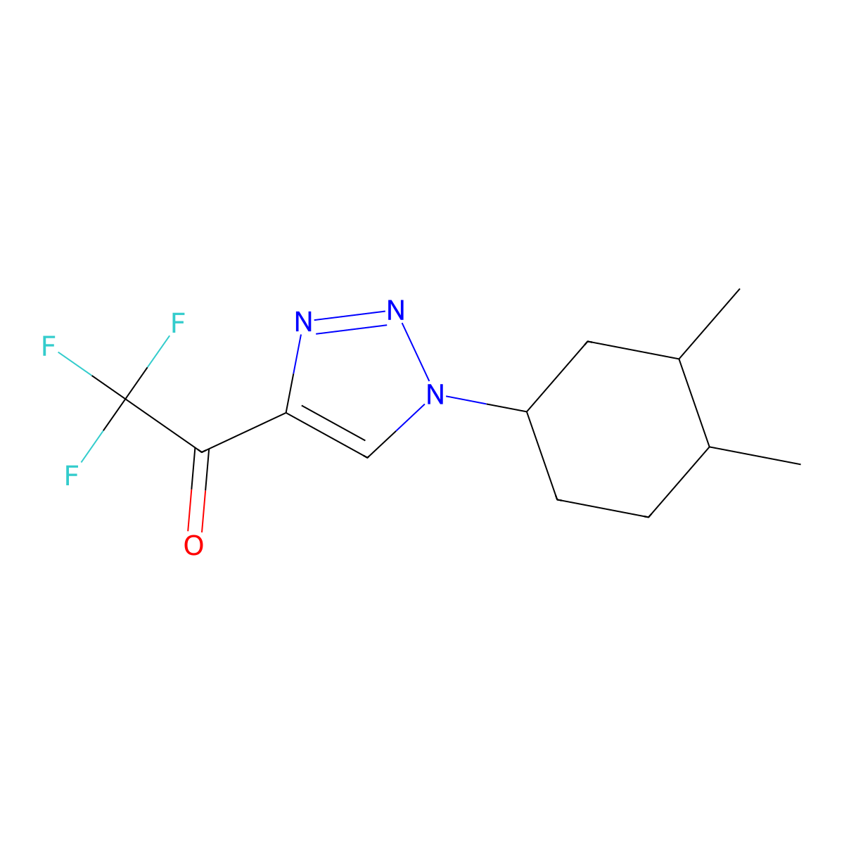 1-[1-(3,4-dimethylcyclohexyl)-1H-1,2,3-triazol-4-yl]-2,2,2-trifluoroethan-1-one, Mixture of diastereomers molecular structure, CAS 1561280-62-3