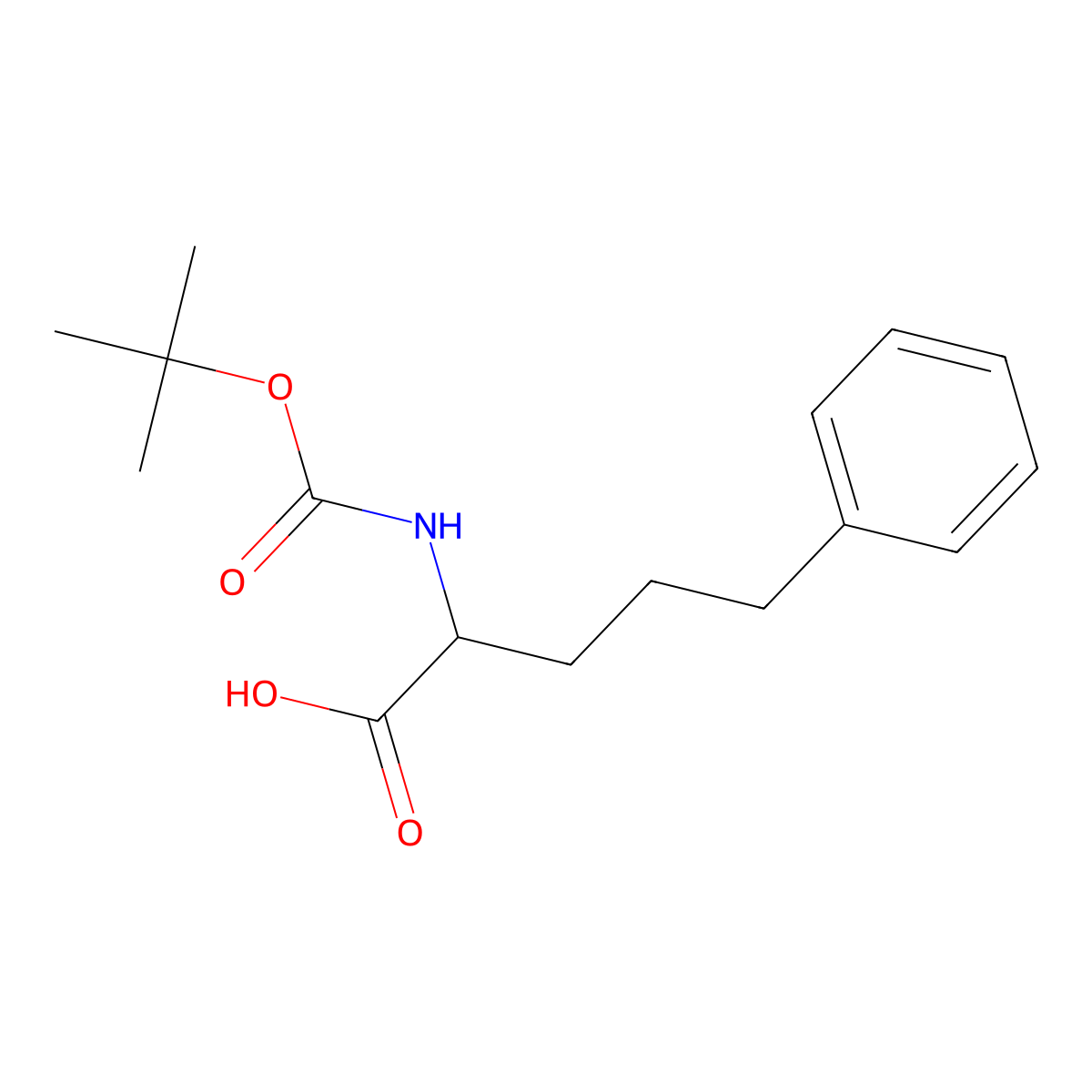 (R)-2-((tert-Butoxycarbonyl)amino)-5-phenylpentanoic acid molecular structure, CAS 156130-68-6