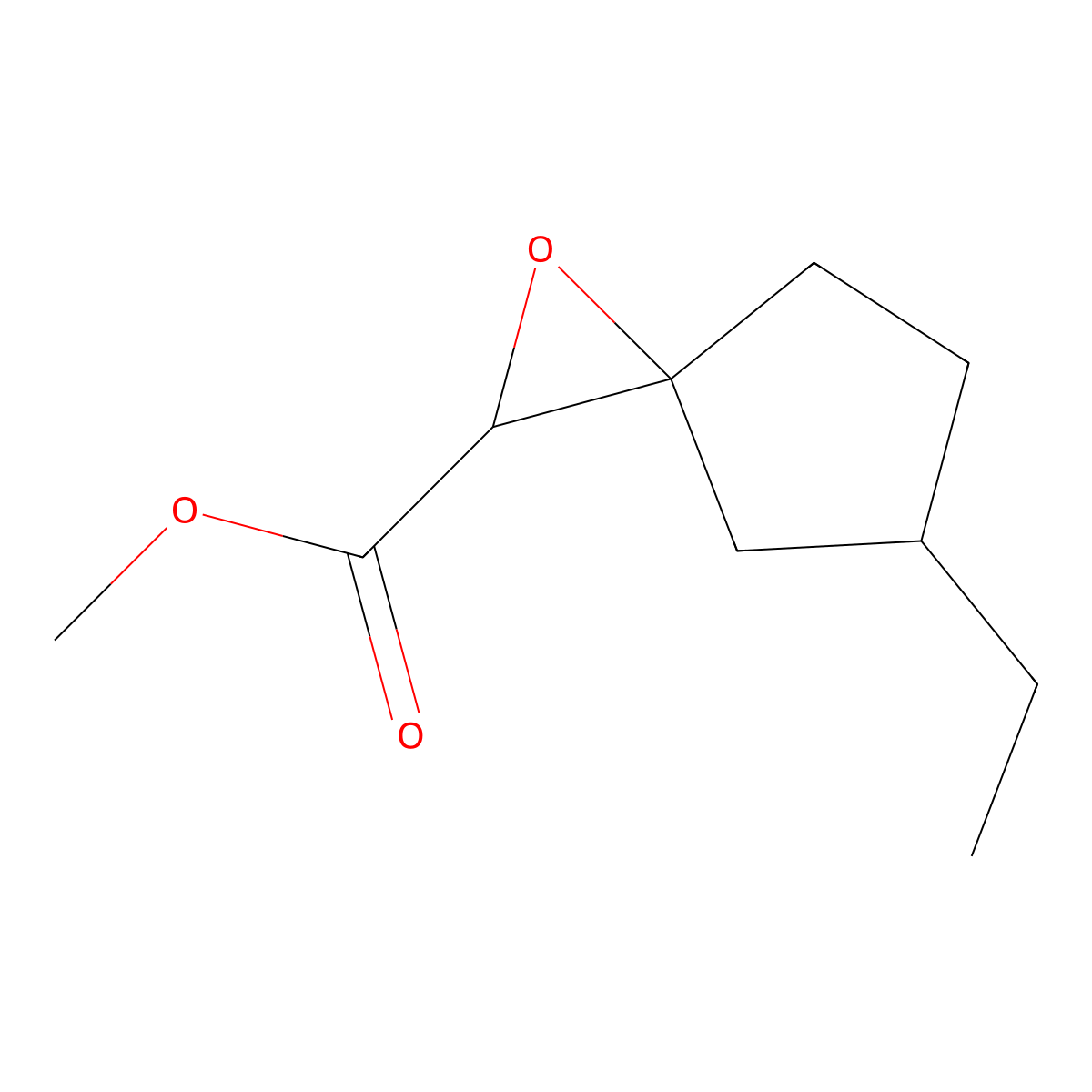 Methyl 5-ethyl-1-oxaspiro[2.4]heptane-2-carboxylate molecular structure, CAS 1561336-67-1