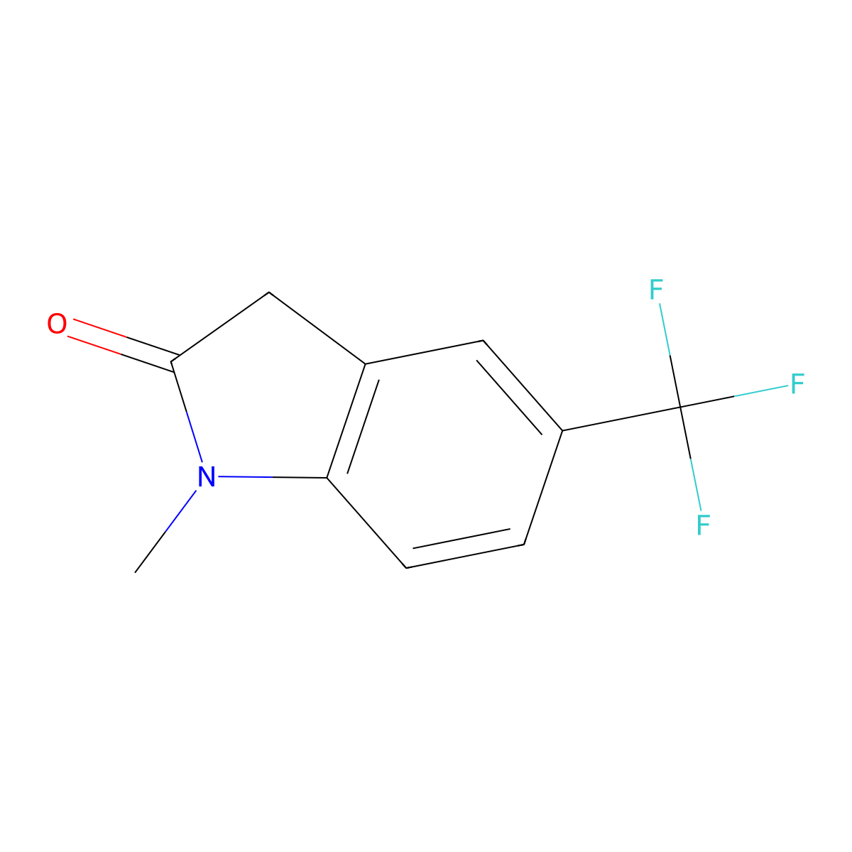 1-Methyl-5-(trifluoromethyl)indolin-2-one molecular structure, CAS 156136-54-8