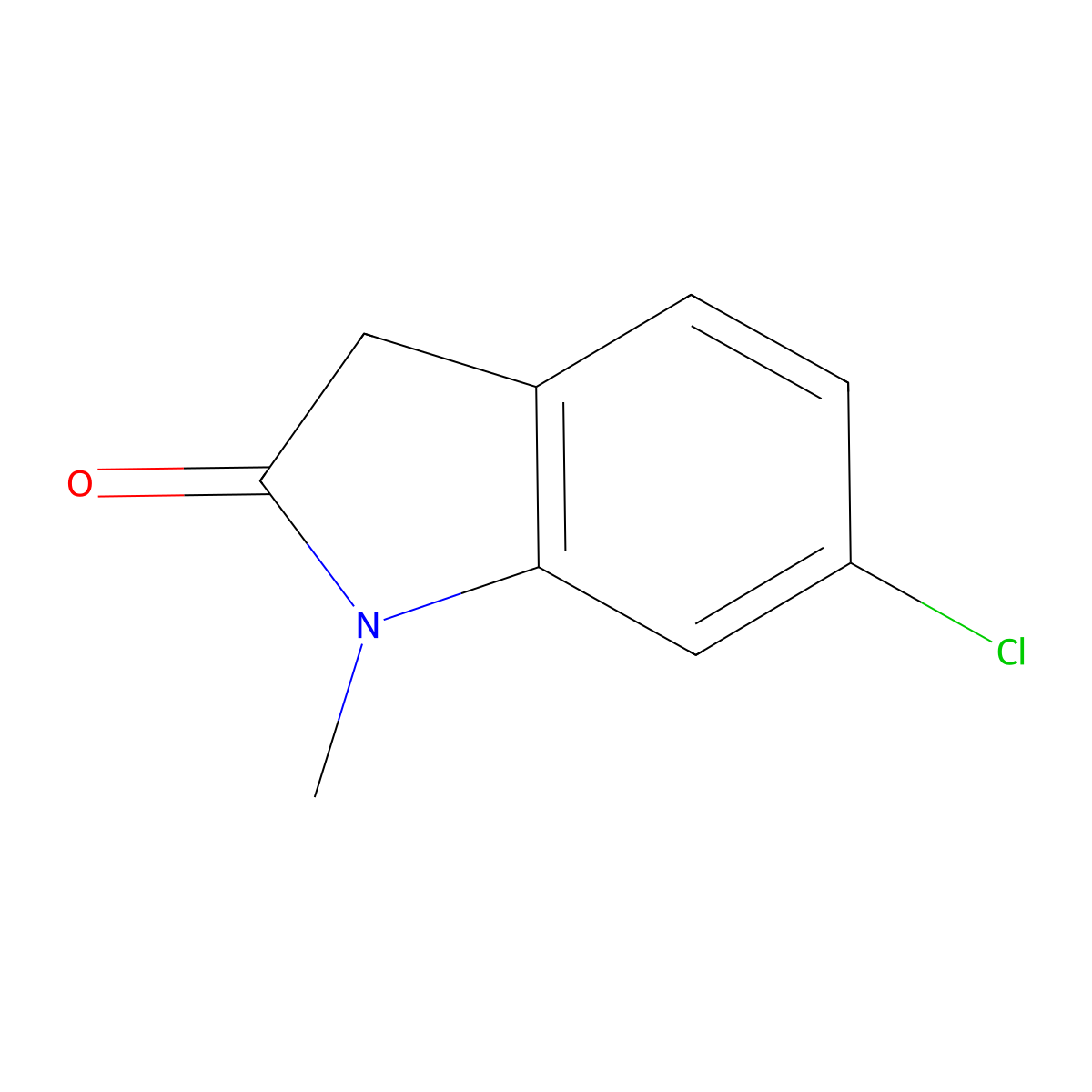 6-Chloro-1-methylindolin-2-one molecular structure, CAS 156136-55-9