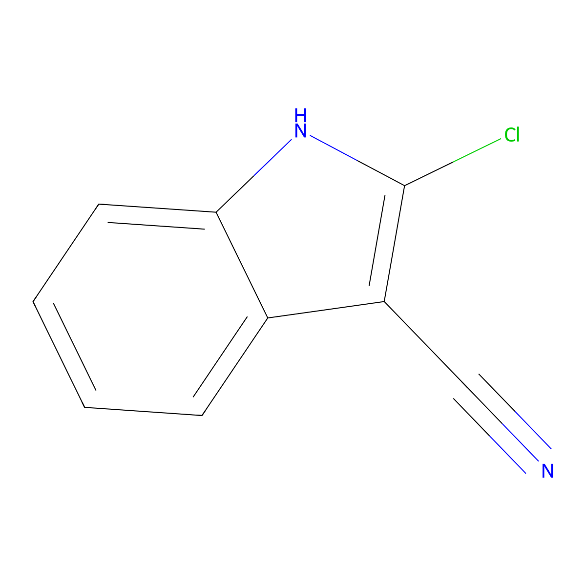 2-chloro-1H-indole-3-carbonitrile molecular structure, CAS 156136-56-0