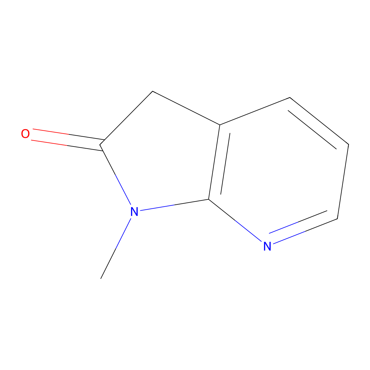 1-methyl-1H,2H,3H-pyrrolo[2,3-b]pyridin-2-one molecular structure, CAS 156136-84-4