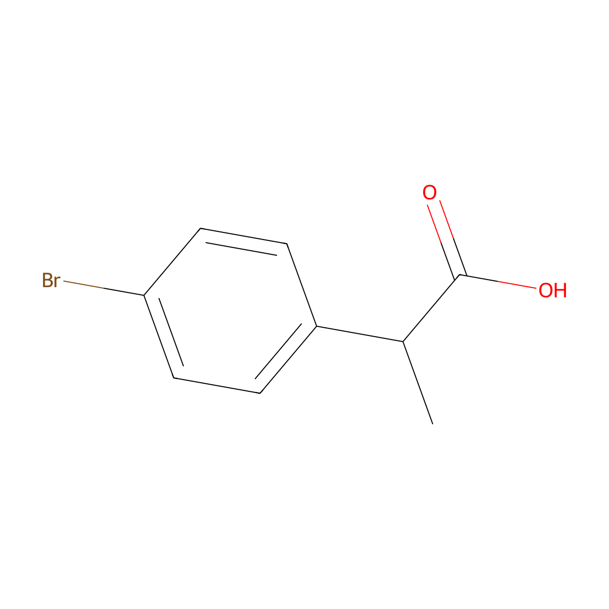 (R)-2-(4-bromophenyl)propanoic acid molecular structure, CAS 156142-98-2