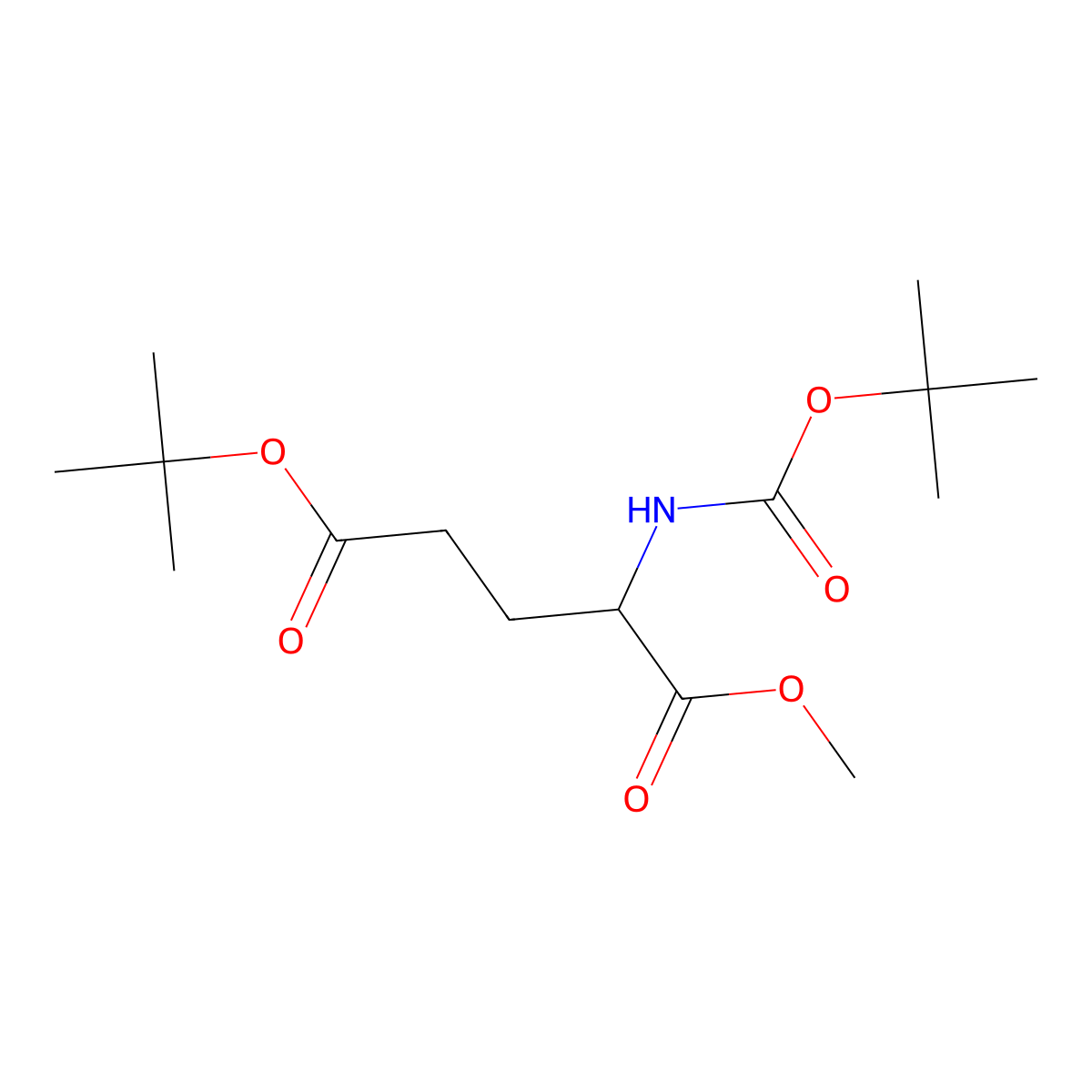5-tert-butyl 1-methyl (2R)-2-{[(tert-butoxy)carbonyl]amino}pentanedioate molecular structure, CAS 156143-34-9