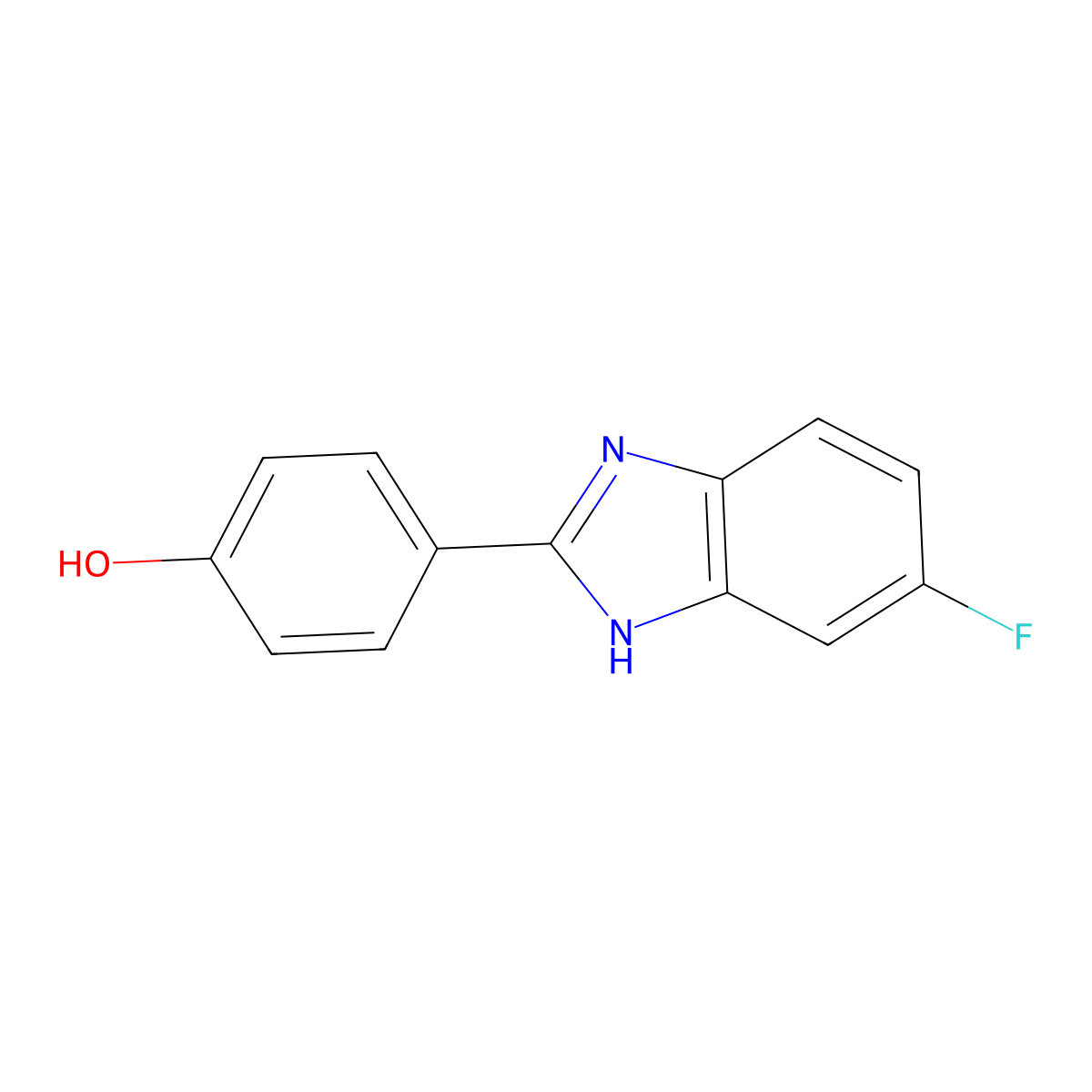 4-(5-Fluoro-1H-benzimidazol-2-yl)phenol molecular structure, CAS 156144-39-7