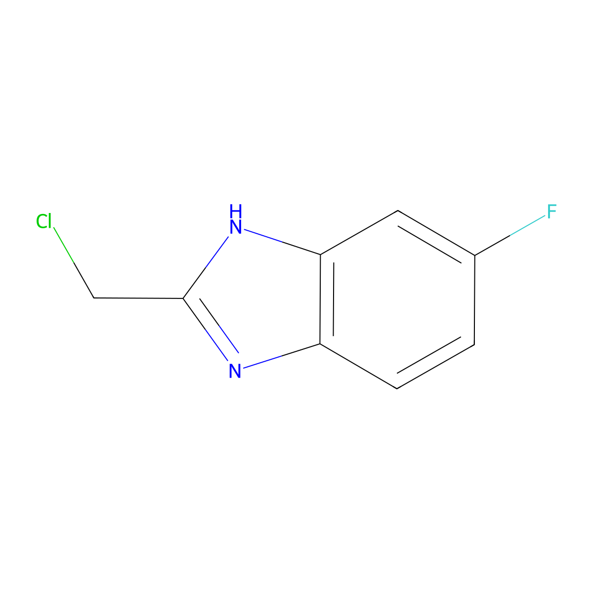 2-(chloromethyl)-5-fluoro-1H-benzimidazole molecular structure, CAS 156144-42-2