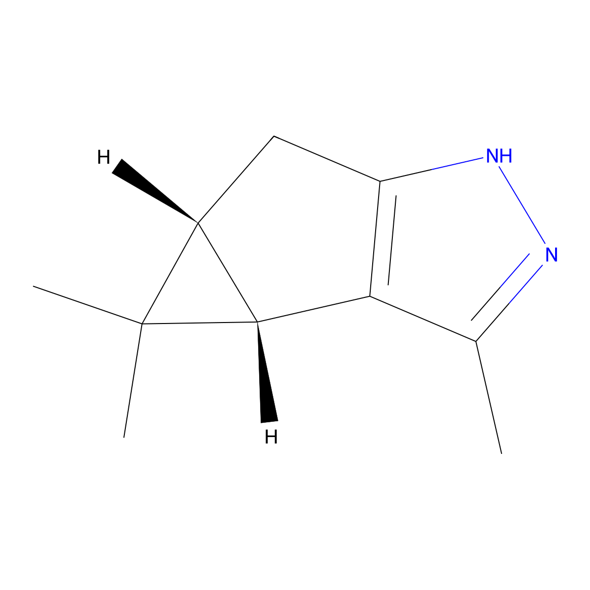 (3BS,4AR)-3,4,4-Trimethyl-3B,4,4A,5-tetrahydro-1H-cyclopropa[3,4]cyclopenta[1,2-C]pyrazole molecular structure, CAS 156145-76-5