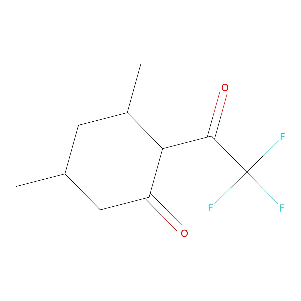 3,5-Dimethyl-2-(trifluoroacetyl)cyclohexan-1-one molecular structure, CAS 1561450-99-4