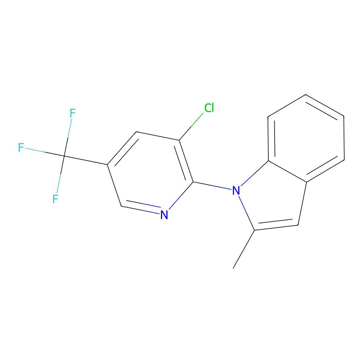 1-[3-chloro-5-(trifluoromethyl)-2-pyridinyl]-2-methyl-1H-indole molecular structure, CAS 156146-84-8