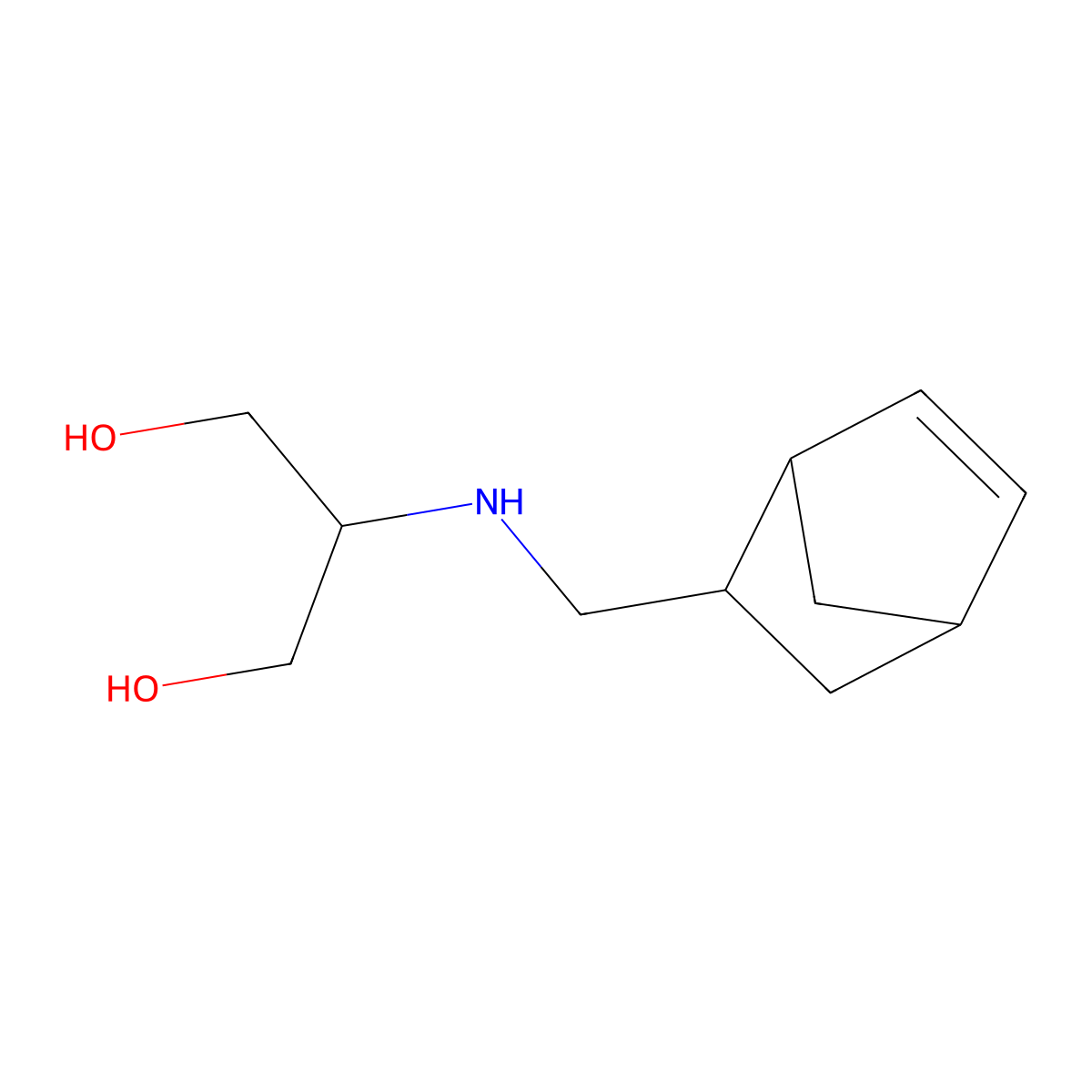 2-[({Bicyclo[2.2.1]hept-5-en-2-yl}methyl)amino]propane-1,3-diol molecular structure, CAS 1561484-56-7
