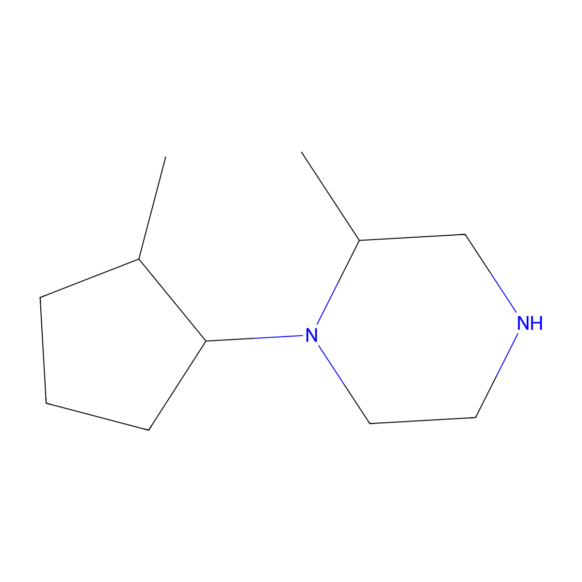 2-Methyl-1-(2-methylcyclopentyl)piperazine molecular structure, CAS 1561491-25-5