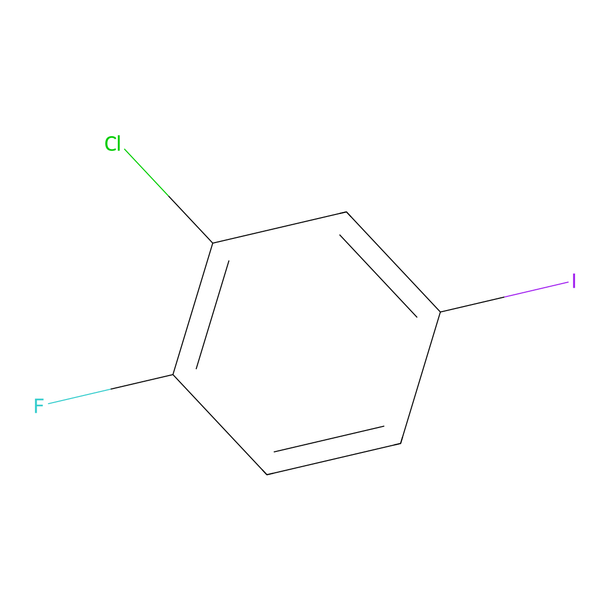 2-Chloro-1-fluoro-4-iodobenzene molecular structure, CAS 156150-67-3