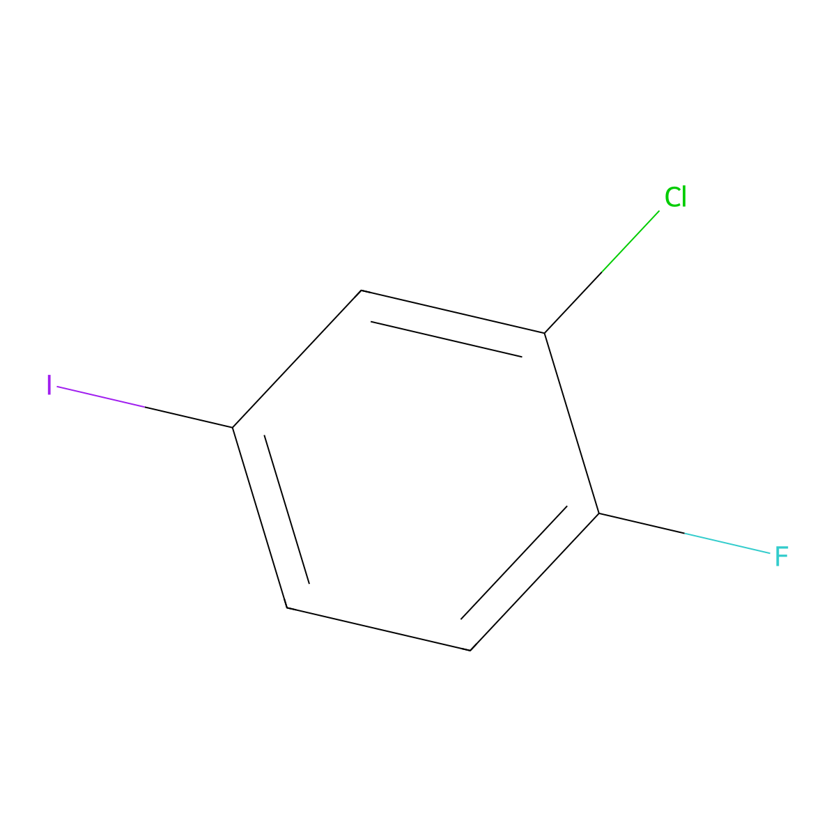 2-Chloro-1-fluoro-4-iodobenzene molecular structure, CAS 156150-67-3