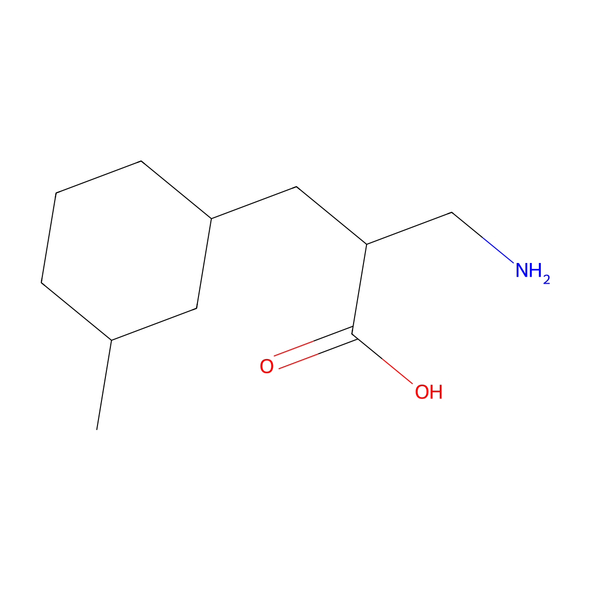 3-Amino-2-((3-methylcyclohexyl)methyl)propanoic acid molecular structure, CAS 1561571-46-7
