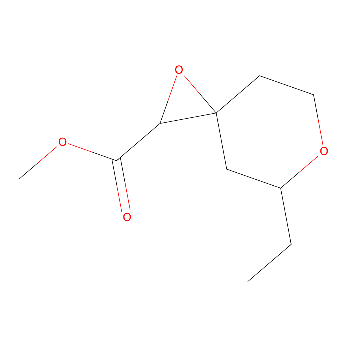 Methyl 5-ethyl-1,6-dioxaspiro[2.5]octane-2-carboxylate molecular structure, CAS 1561604-24-7