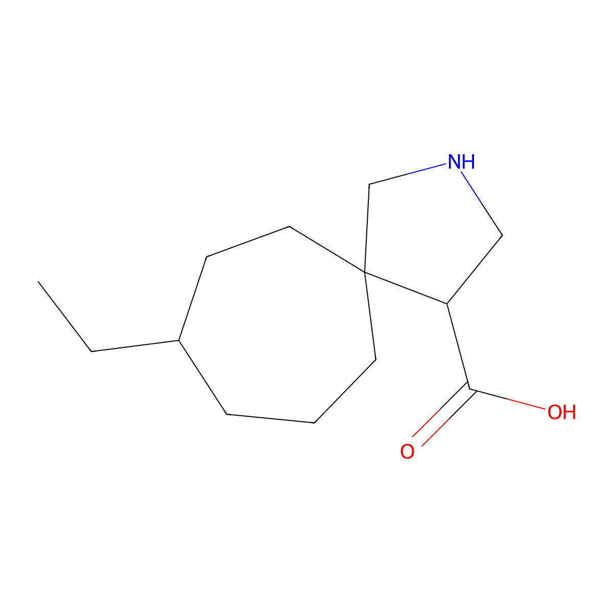 8-Ethyl-2-azaspiro[4.6]undecane-4-carboxylic acid molecular structure, CAS 1561643-97-7